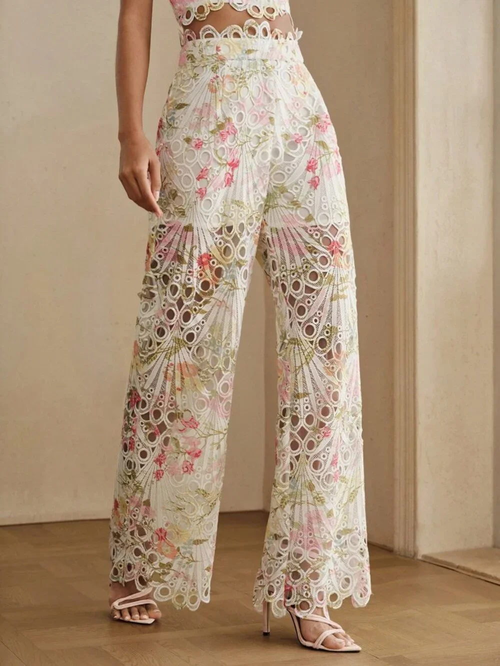 Multicolor Boho Women's Floral Wide Leg Pants